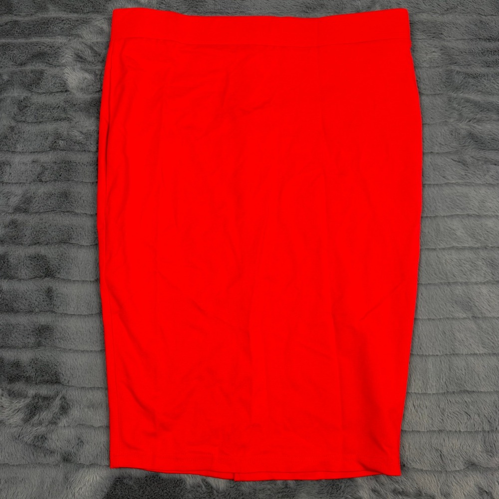 Torrid Cas Red Ponte Pencil Skirt Size 0 New With Tags Elastic Waist Back Vent